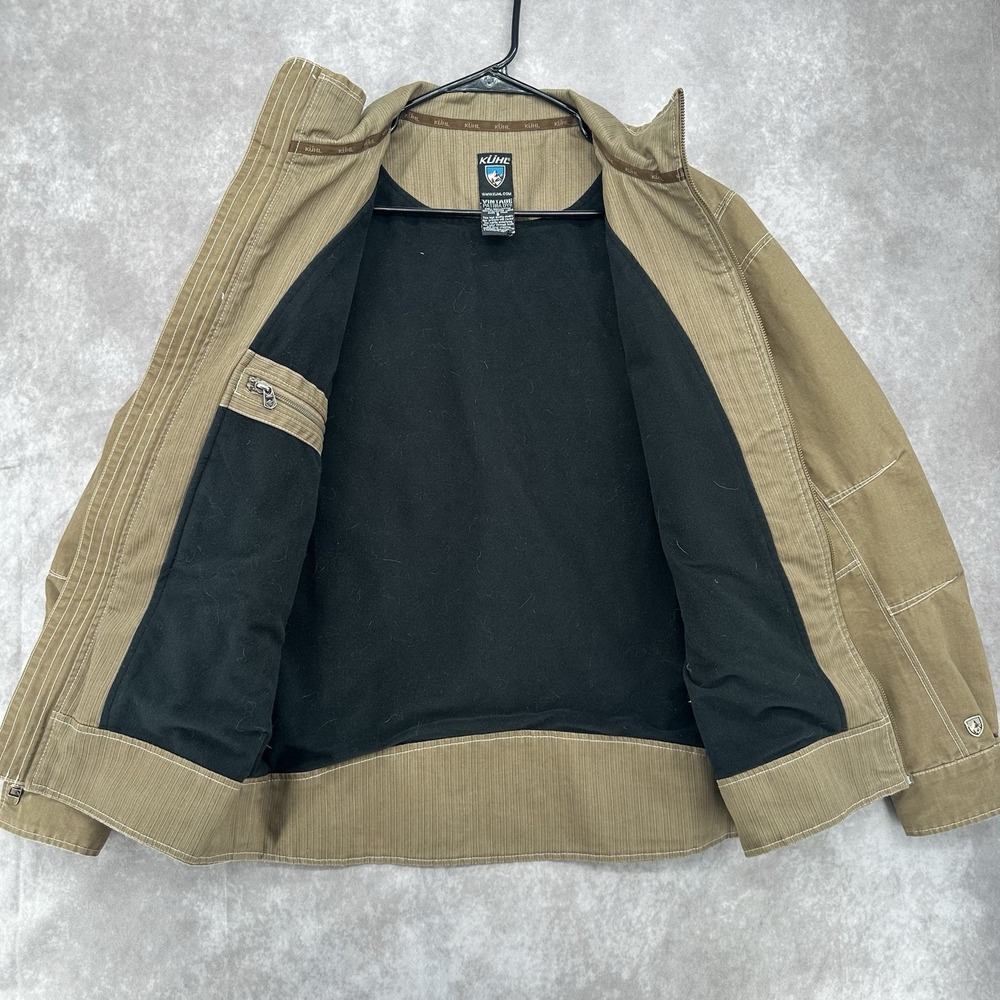 Kuhl Men S Burr Jacket Brown Canvas Fleece Lined Rugged Cotton Work Coat Utility - Picture 8 of 10